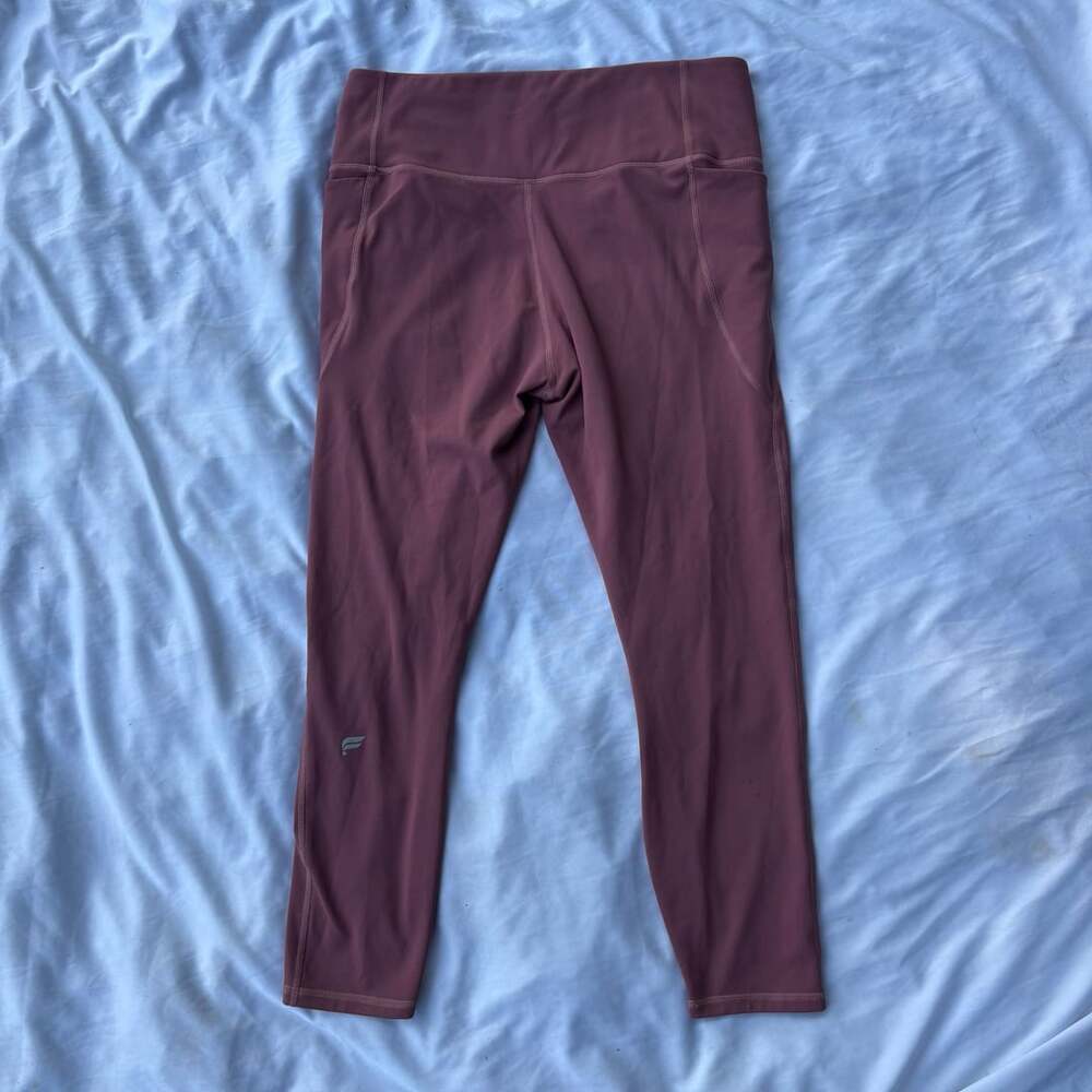 Fabletics PureLuxe High-Waisted Crossover Pocket 7/8 Leggings Mauve Size L